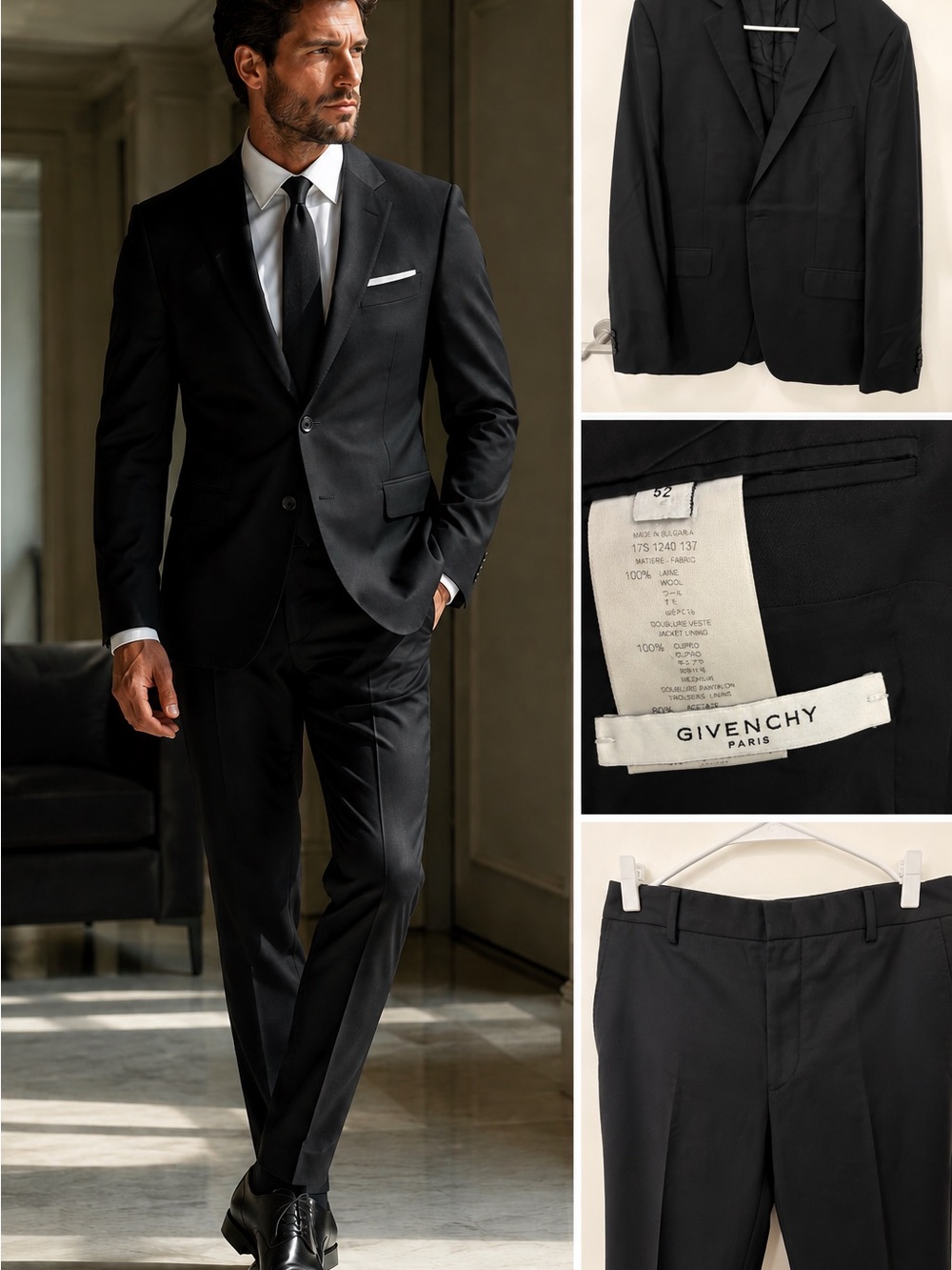 Givenchy Black Men's Two-Piece Tailored Suit